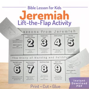 Attività biblica su Geremia per bambini / Lavoretto stampabile per la scuola domenicale / Alette da sollevare (10 lezioni)