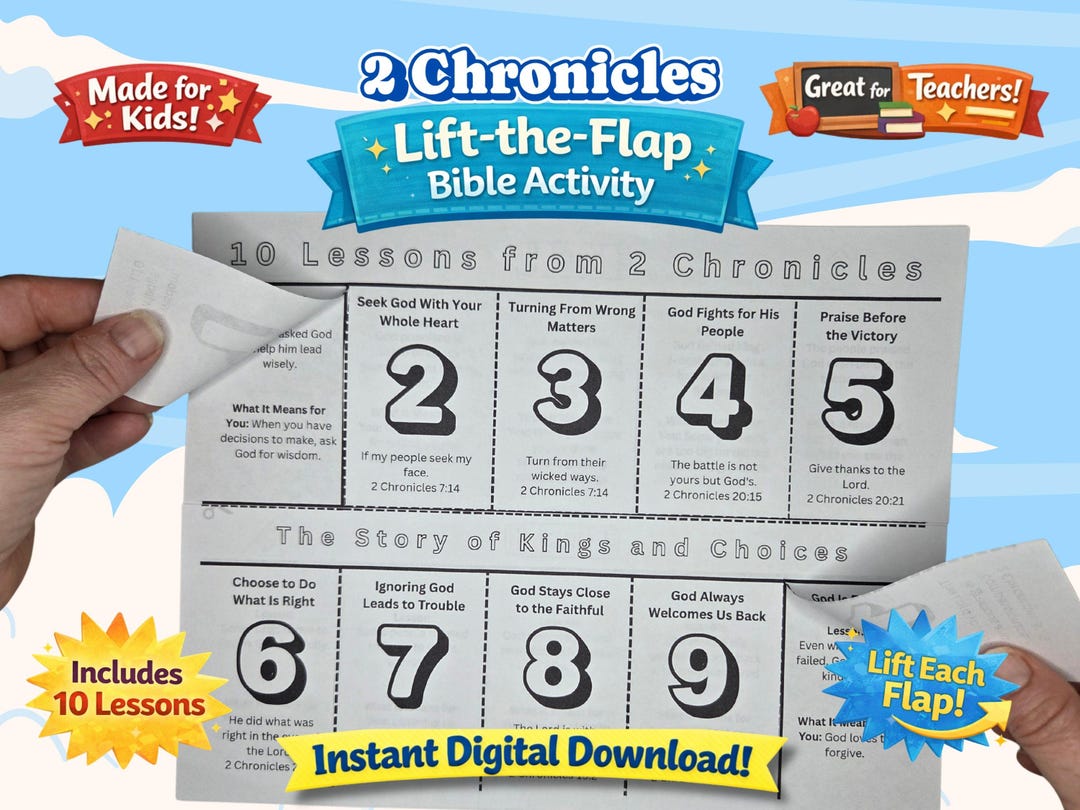 10 Lessons From 2 Chronicles Craft Printable | Kids Bible Activity ...
