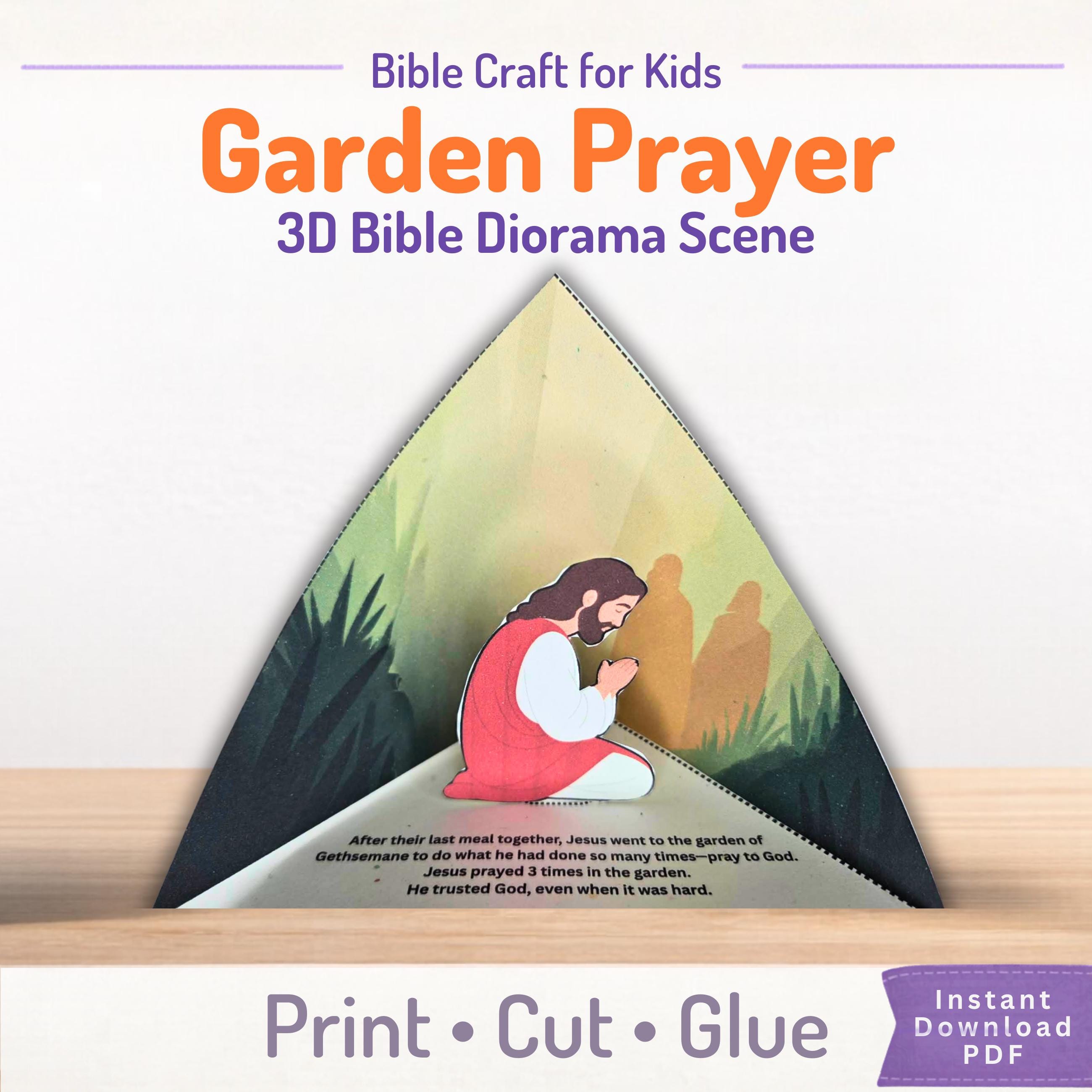 Jesus Prays in the Garden Bible Craft Diorama Printable for Kids…