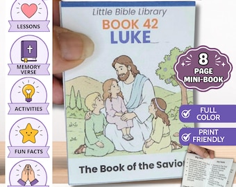 Actividades bíblicas de Lucas para niños / Minilibro de la Pequeña Biblioteca Bíblica / Material imprimible para la escuela dominical y la educación en casa