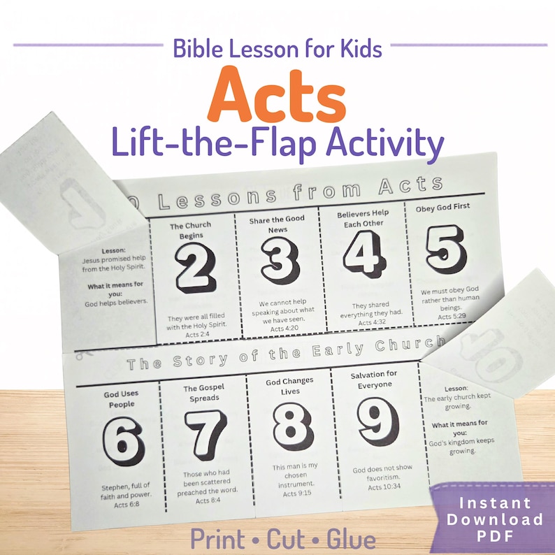 Acts Bible Lesson Activity for Kids | Sunday School Craft Printable ...