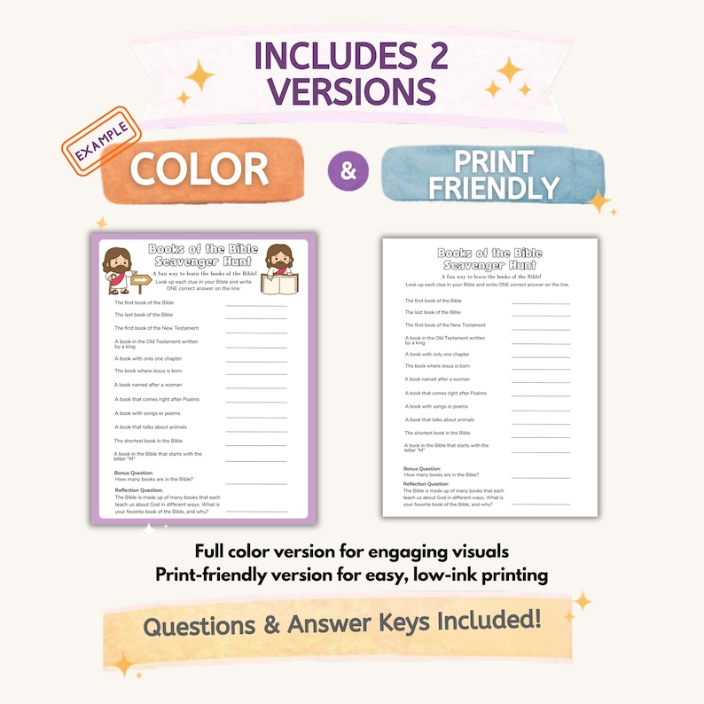 Bible Timeline Scavenger Hunt Printable | Kids Bible Activity - Etsy