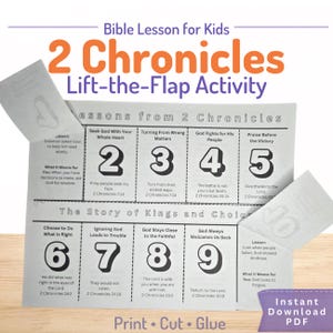 2 Chronicles Bible Lesson Activity for Kids | Sunday School Craft Printable | Lift-the-Flap (10 Lessons)