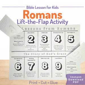 Romans Bible Lesson Activity for Kids | Sunday School Craft Printable | Lift-the-Flap (10 Lessons)
