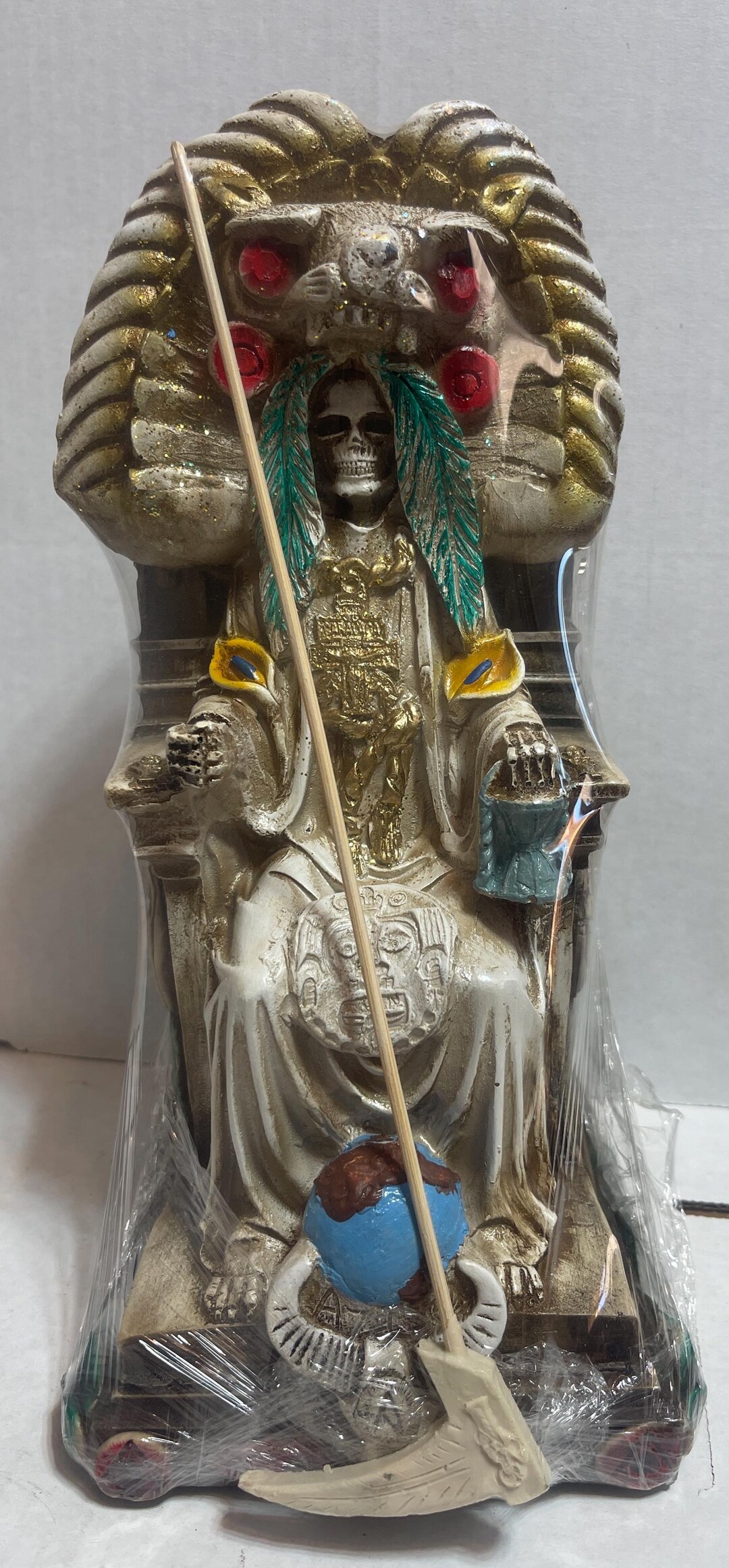 Aztec Holy Death, Seated, Bone-colored - Etsy