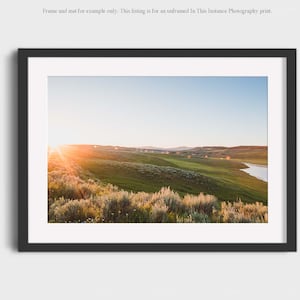 Yellowstone National Park Sunset Photography Print, Hayden Valley Landscape Nature Wall Art