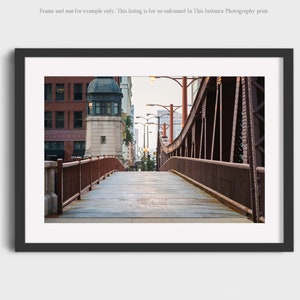 Chicago Photography, Chicago River Bridge Landscape Print River North Wanderlust Travel Beige Wall Art Urban