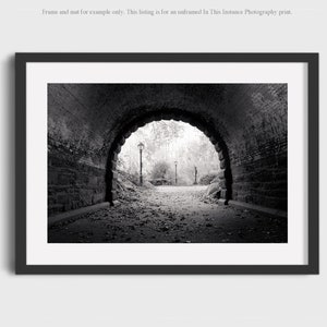 New York City Photography, Central Park Prints, NYC Black and White Prints, Tunnel Photo, Urban Architecture Art, A Walk in Central Park