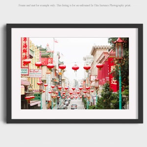 San Francisco Chinatown Photography, Colorful SF Chinese lanterns Red Prints Wall Art California Wanderlust Travel Urban Cityscape image 1