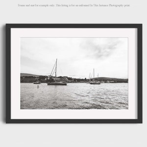 Maine Photography Prints, Black and White Coastal Harbor Wall Art