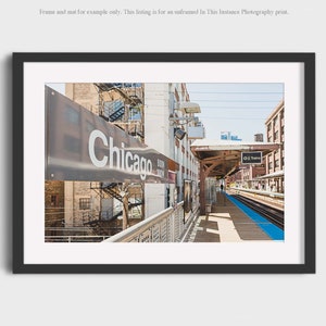 Chicago Photography, The El Train Chicago Station Brown Line Sign Photo Wall Art Print