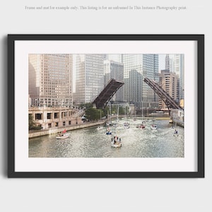 Chicago Photography, Chicago River Architecture Bridges Up Dreamy Travel City Urban Print Photo Wall Art