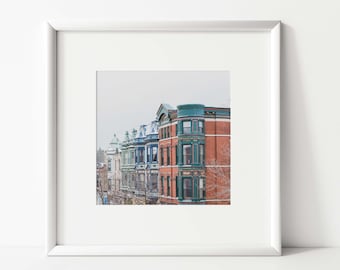 Chicago Photography Print, Winter Snow Day on Armitage Avenue Lincoln Park Photo Wall Art