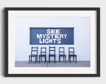 Marfa See Mystery Lights Photography, West Texas Large Prints, Southwest Architecture Landscape Pastel Travel Wanderlust Photo Wall Art