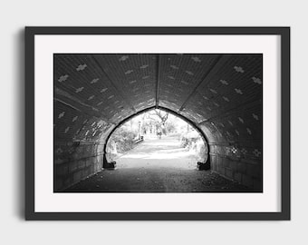 New York City Photography Print, Central Park NYC Black and White Urban Architectural Wall Art