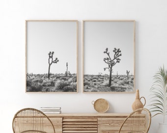 Joshua Tree Wall Art, Set of 2 California Desert Photography, Boho Travel Photo Prints