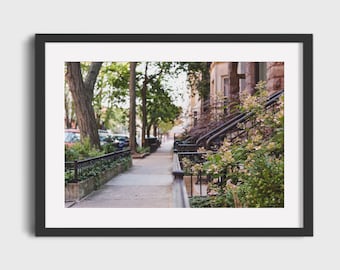 Chicago Photography, Brownstones Architecture Buildings in Lincoln Park Urban Photo Wall Art Print