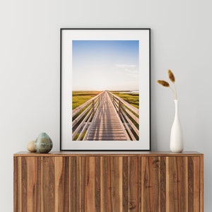 Cape Cod Sunset Photography Print: Grays Beach Salt Marsh Boardwalk, Coastal Wall Art