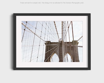New York City Photography, Brooklyn Bridge Iconic NYC Architecture Travel Urban Photo Wall Art Print