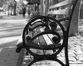 New York City Photography NYC Park Bench Upper West Side Wanderlust Photography Print New York Urban Black and White, Daydream