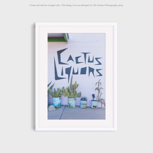 Marfa Cactus Liquors Photography, West Texas Bar Cactus Southwest Architecture Pastel Building Modern Vintage Travel Photo Prints Wall Art