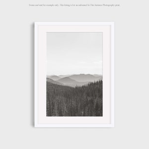 Colorado Rocky Mountain Wall Art, Black and White Nature Photography Print