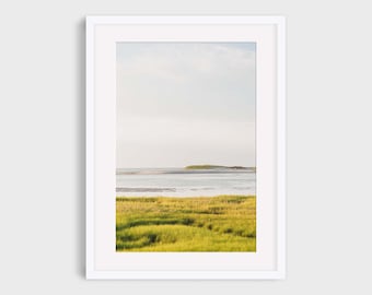 Cape Cod Photography Print, Minimalist Nature Landscape Photo, Salt Marsh Sunset Coastal Wall Art