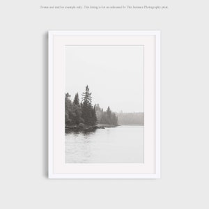 Voyageurs Lake Kabetogama Northwoods Minnesota Photography, Midwest National Park Black and White Landscape Photo Decor Wall Art Print