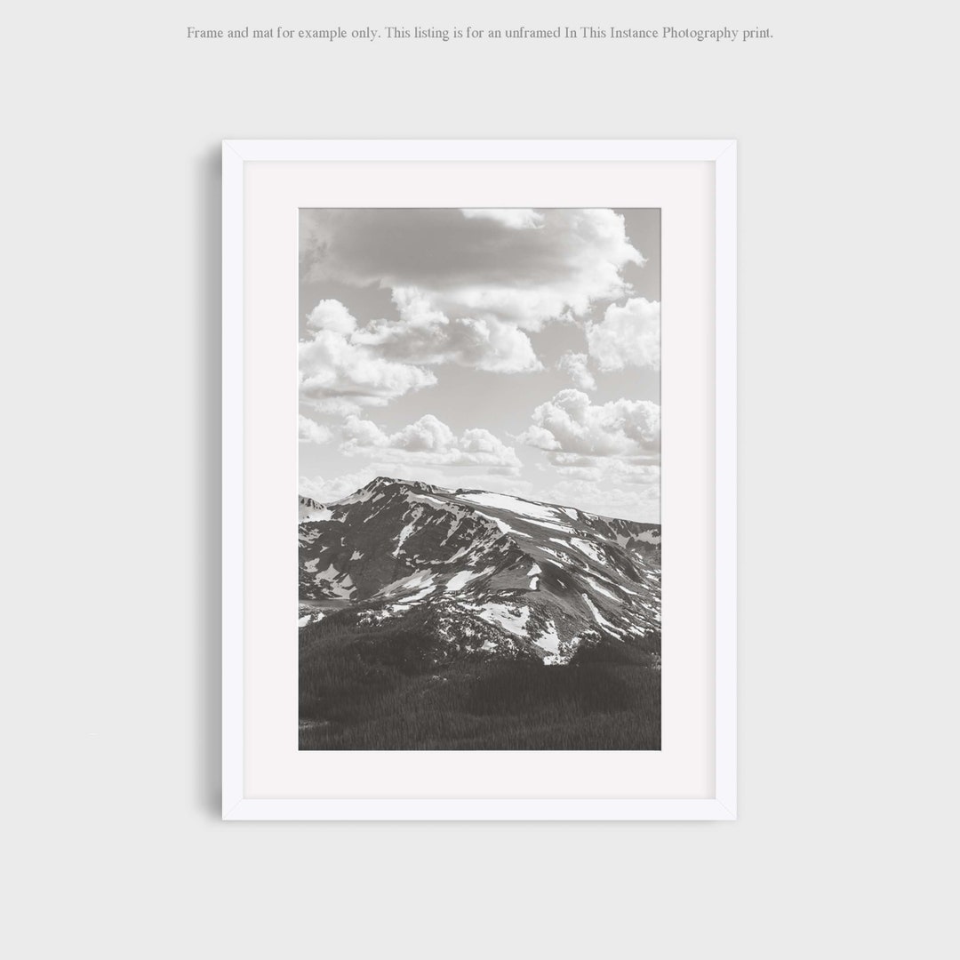 Mountain Wall Art, Black and White Colorado Photography Print, Rocky ...