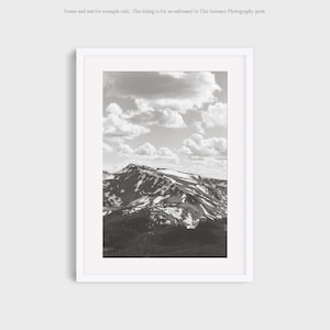 Mountain Wall Art, Black and White Colorado Photography Print, Rocky Mountains Landscape