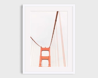 Golden Gate Bridge San Francisco Photography, Architecture Abstract Minimal Minimalist Neutral California Wanderlust Photo Prints Wall Art