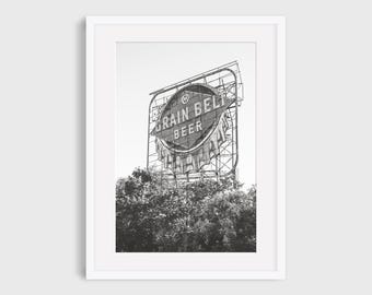Grain Belt Beer Sign Minneapolis Photography, Urban Wall Art Print