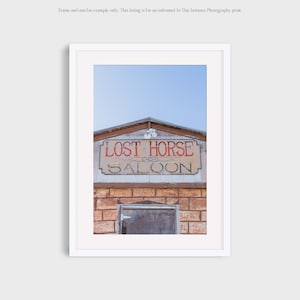 Marfa Lost Horse Saloon Photography Print, West Texas Bar Modern Vintage Travel Wall Art
