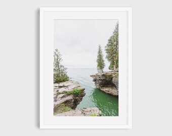 Cave Point Photography Print: Door County, Lake Michigan Wall Art