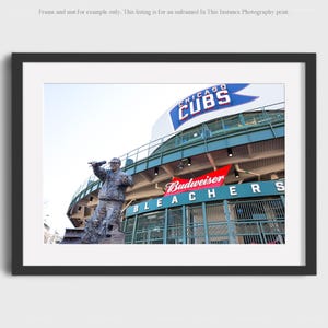 Chicago Cubs Photography, Wrigley Field Harry Caray Statue Wall Art in Color or Black and White