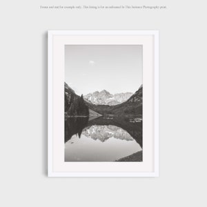 Black and White Mountain Wall Art, Aspen Colorado Photography Print