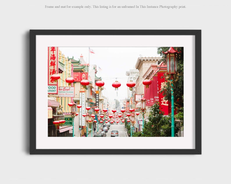 San Francisco Chinatown Photography, Colorful SF Chinese lanterns Red Prints Wall Art California Wanderlust Travel Urban Cityscape image 1