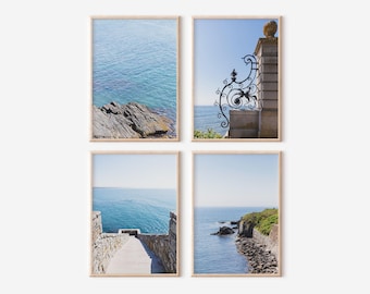 Rhode Island Coastal Photography Prints Set: Cliff Walk Wall Art