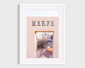 Marfa Photography, West Texas Southwest Architecture Pastel Minimalism Travel Photo Prints Wall Art