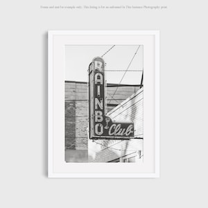 Chicago Photography Print, Wicker Park Rainbo Club Bar Sign Urban Photo Wall Art