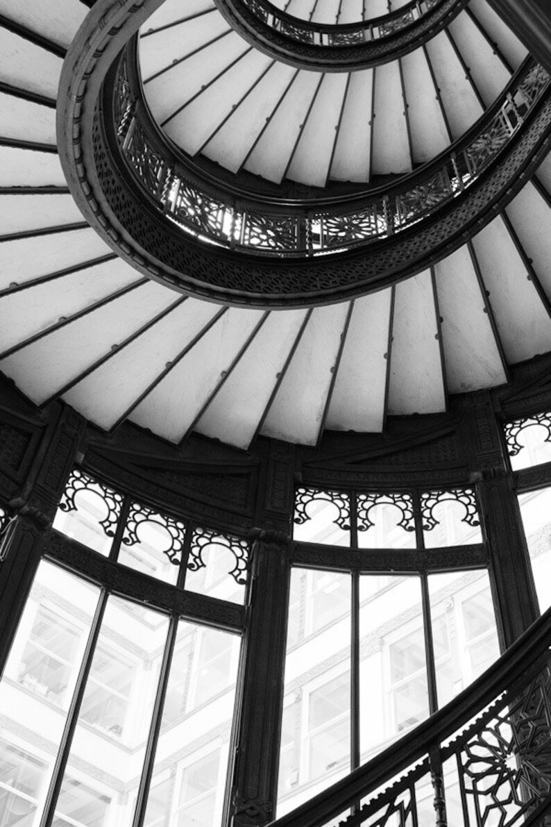 Chicago Fotografie schwarz und weiß Rookery Treppe abstrakte | Etsy