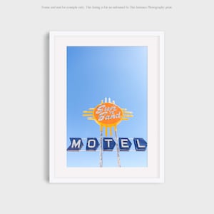 Vintage Motel Route 66 Photography, Sun n Sand Motel Vintage Retro Sign Southwest Roadside Travel Modern Vintage Photo Prints Wall Art
