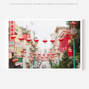 San Francisco Chinatown Photography, Colorful SF Chinese lanterns Red Prints Wall Art California Wanderlust Travel Urban Cityscape image 2