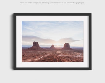 Monument Valley Photography Print, Arizona Desert Wall Art, Southwestern Boho Prints