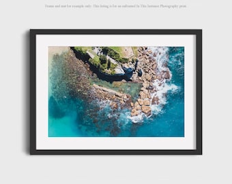 Aerial Ocean Photography Print, Coastal Wall Art