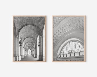 Washington DC Union Square Photography Prints - Black and White Set of 2