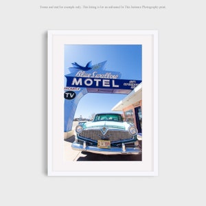 Vintage Motel Route 66 Photography, Tucumcari Vintage Retro Sign Car Southwest Roadside Travel Modern Vintage Photo Prints Wall Art
