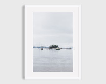 Coastal New England Photography Print, Maine Ocean Landscape Minimalist Wall Art