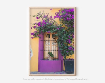 Oaxaca Mexico Photography Print, Colorful Floral Wall Art