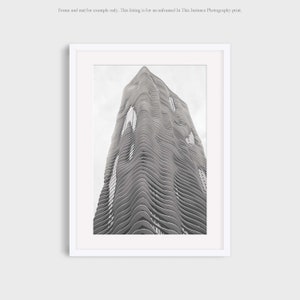 Chicago Architecture Print: Black and White Aqua Building Photography